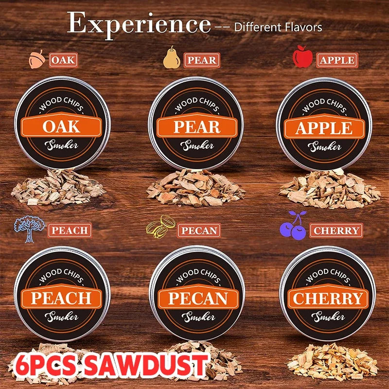 Premium Whiskey Cocktail Smoker Kit With 6 Wood Chips & Metal Filters,fast Oxidation Aerator Bar Tool Set For Home Luxury Gifts