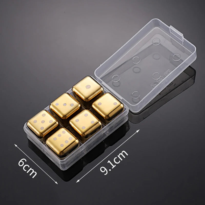 Reusable Stainless Steel Ice Cubes, 304 Steel Chilling Stones for Whiskey, Wine, Beer, Drink, Quick-Freeze Cooling Rock Bar Tool