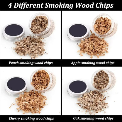 Wooden Bar Cocktail Smoker Kit Whiskey Tequila Wooden Smoked Wood Hood Smoker for Drinks Wine Mixing Cover Bar Tool with 4 Box