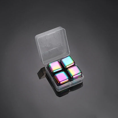 Reusable Stainless Steel Ice Cubes, 304 Steel Chilling Stones for Whiskey, Wine, Beer, Drink, Quick-Freeze Cooling Rock Bar Tool