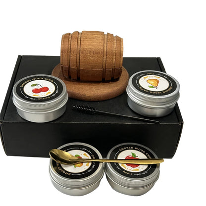 Whiskey Smoker Kit with Wood Chips - 4 Flavors Old Fashioned Drink Smoker Infuser for Bartender Cocktails Birthday Bourbon Gifts