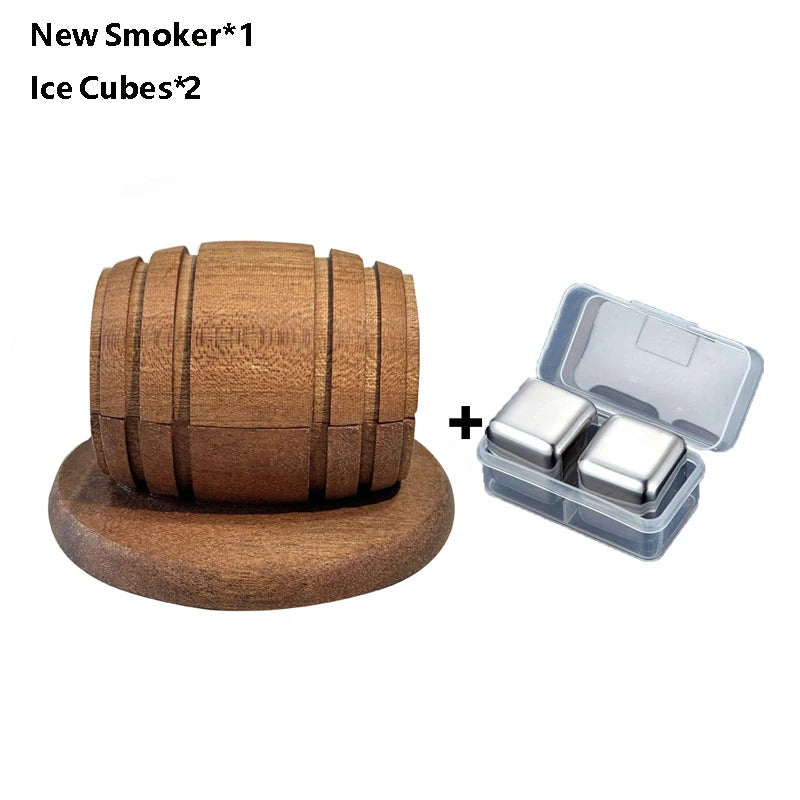 Whiskey Smoker Kit with Wood Chips - 4 Flavors Old Fashioned Drink Smoker Infuser for Bartender Cocktails Birthday Bourbon Gifts