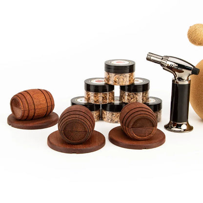 Whiskey Smoker Kit with Wood Chips - 4 Flavors Old Fashioned Drink Smoker Infuser for Bartender Cocktails Birthday Bourbon Gifts