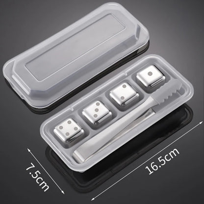 Reusable Stainless Steel Ice Cubes, 304 Steel Chilling Stones for Whiskey, Wine, Beer, Drink, Quick-Freeze Cooling Rock Bar Tool